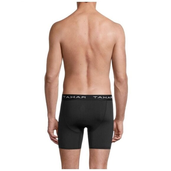 NEW TAHARI Boxer Briefs 3 Pack Classic Fit Black Gray Blue Size M - Picture 3 of 4